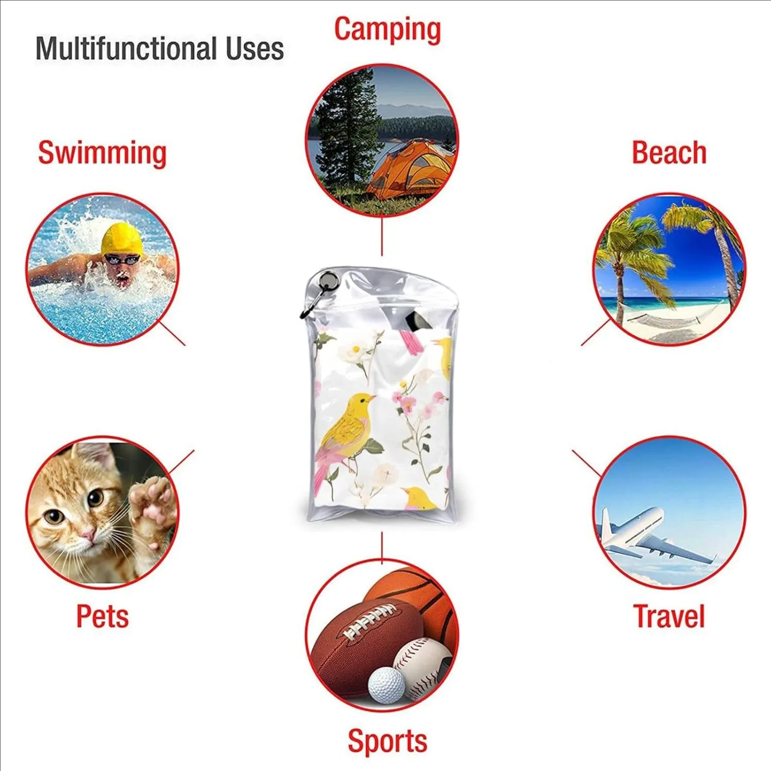 Owl Tree Branches Premium Compact Microfiber Travel Towel-Featherlight & Quick Dry,Sand-Resistant Beach Towel for Swimming,Camping,Vacation Essentials with Carry Pouch