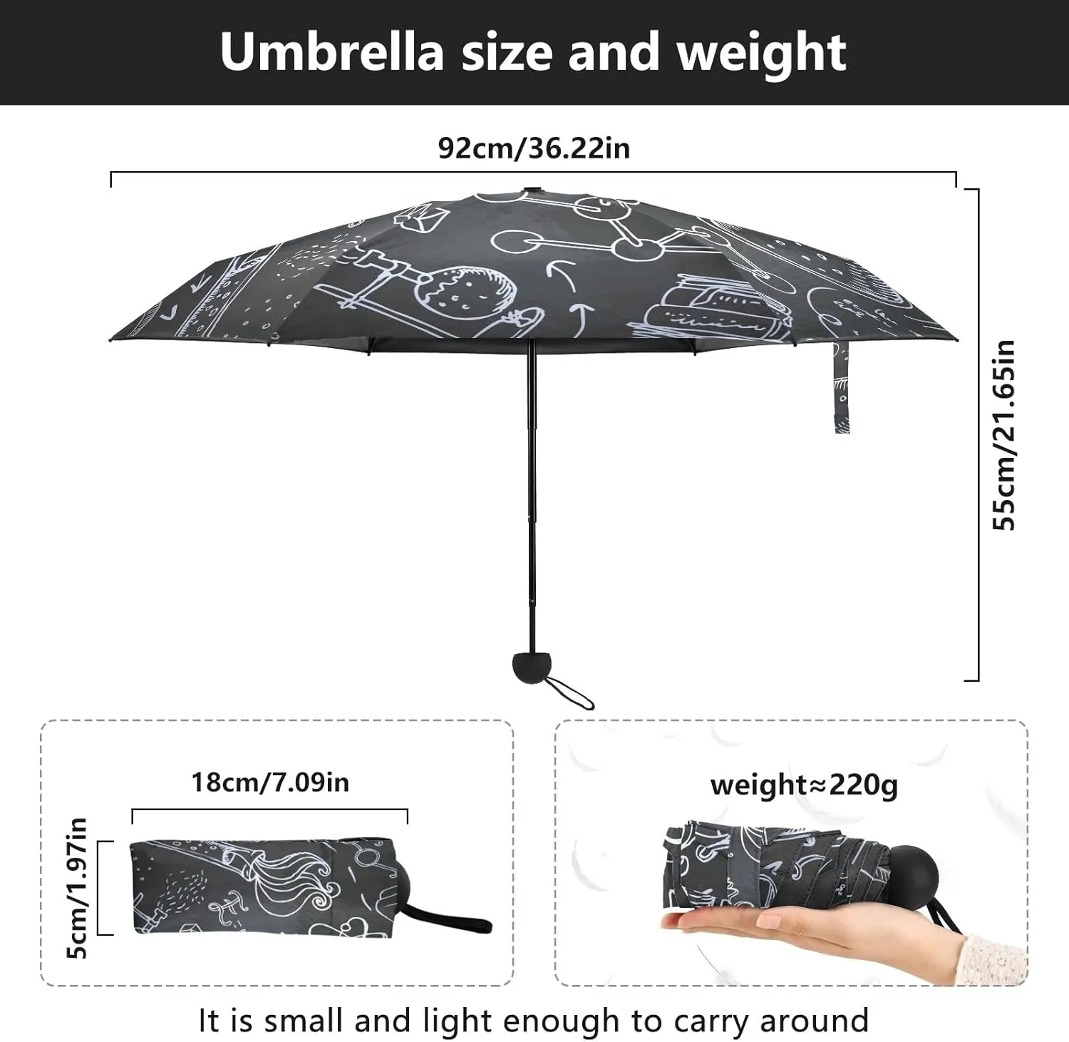 Oyihfvs Parasol Folding Umbrella, Reinforced Windproof Waterproof, Portable Compact Anti-UV Sun Rain Protection for Travel Outdoor