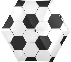 Oyihfvs Soccer Ball Texture 5 Folding Ultra-Light Umbrella, Small Mini Anti-UV Compact Travel Umbrella, 6 Ribs Pocket Windproof Foldable Vinyl Parasol