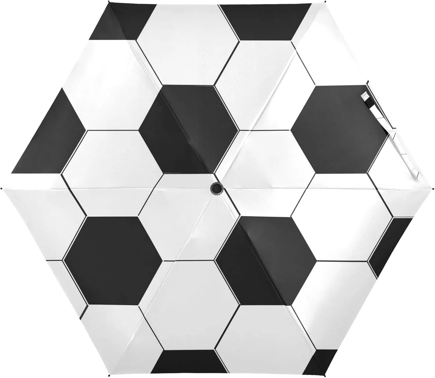 Oyihfvs Soccer Ball Texture 5 Folding Ultra-Light Umbrella, Small Mini Anti-UV Compact Travel Umbrella, 6 Ribs Pocket Windproof Foldable Vinyl Parasol