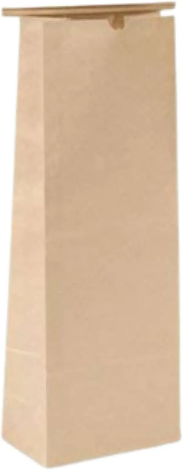 Pack of 100, Solid 2 Lb (32oz) Kraft Tin Tie Coffee Bags 12 1/2"X3"X5" For Coffee Bags, Food Packaging, Cookie Bags, Food Storage Bags, Candy Bags, Kraft Bags