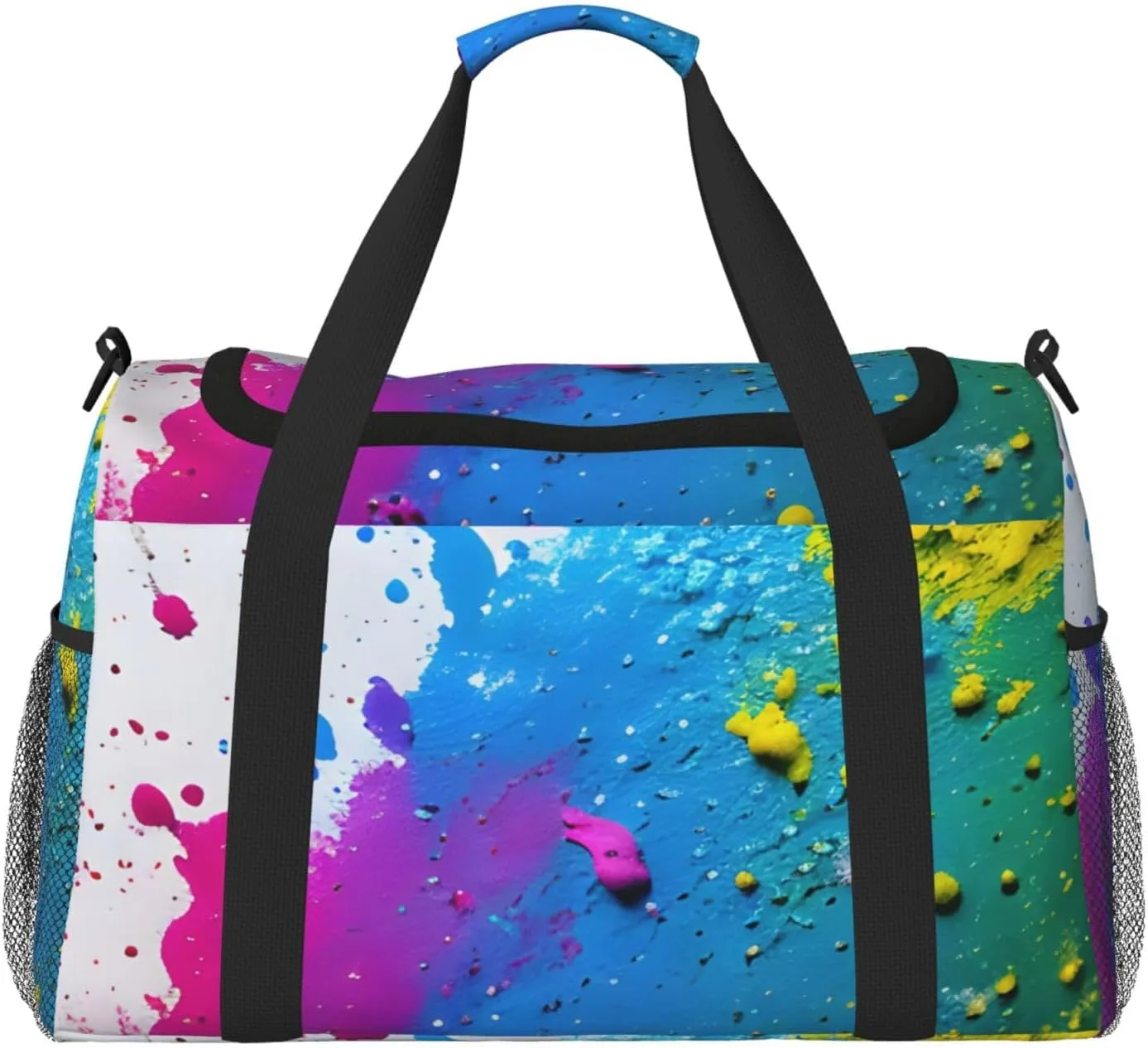 Paint Splatter Backdrop Print Travel Hand Travel Bag Weekender Overnight Carry On Tote Foldable Crossbody Bag