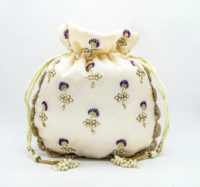 Peacock embroidered Potli - Rent