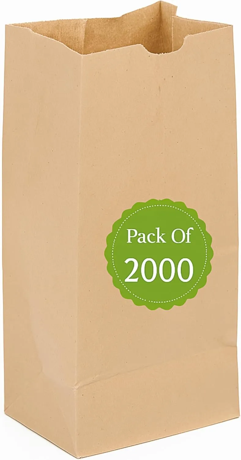 Perfect Stix 4lb Brown Paper Bags-Lunch Bags, Craft Bags, Grocery Bags- Pack of 2000ct