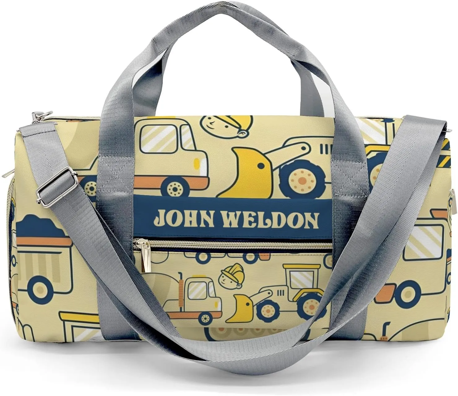 Personalized Cartoon Truck Beep Duffel Bag,Customized Sport Player Travel Bag for Gifts