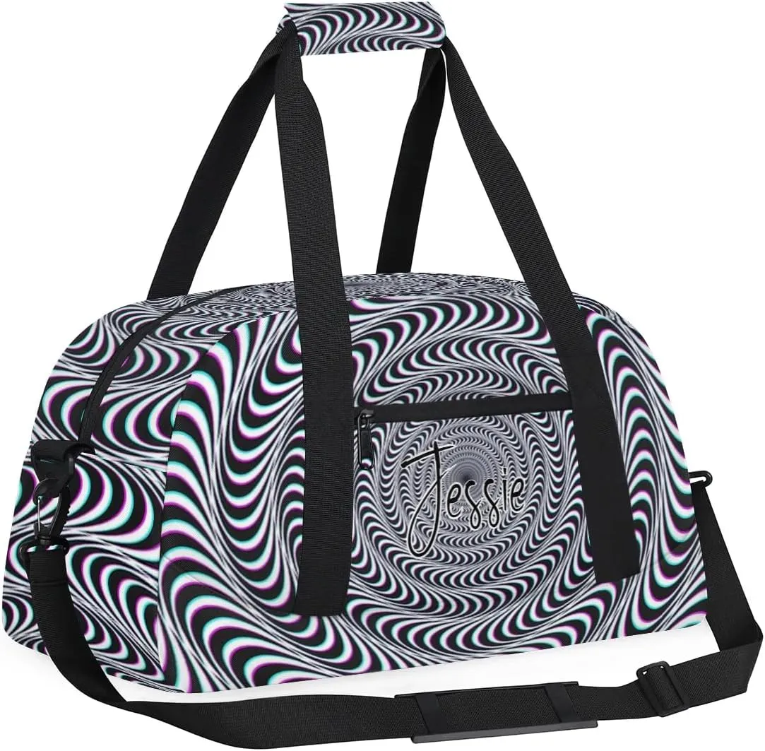 Personalized Duffels Bags for Kids Custom Gym Bag Small Dance Bag Luggage Bags for Boys and Girls Abstract Illusion Print
