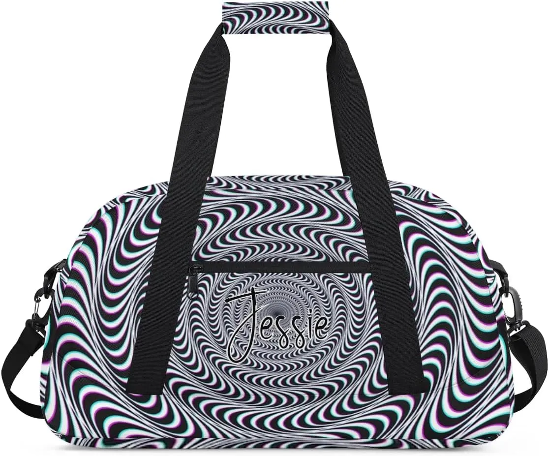 Personalized Duffels Bags for Kids Custom Gym Bag Small Dance Bag Luggage Bags for Boys and Girls Abstract Illusion Print