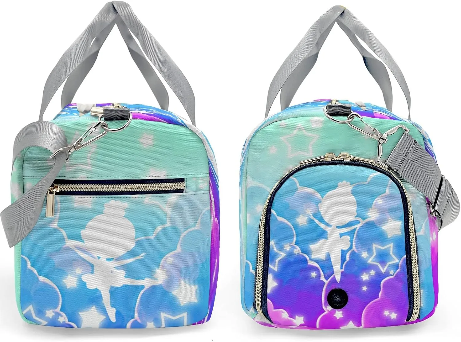 Personalized Name Sports Duffel Bags Dancer Colorful Clouds Star Gymnastics Travel Perform Training Casual Bag