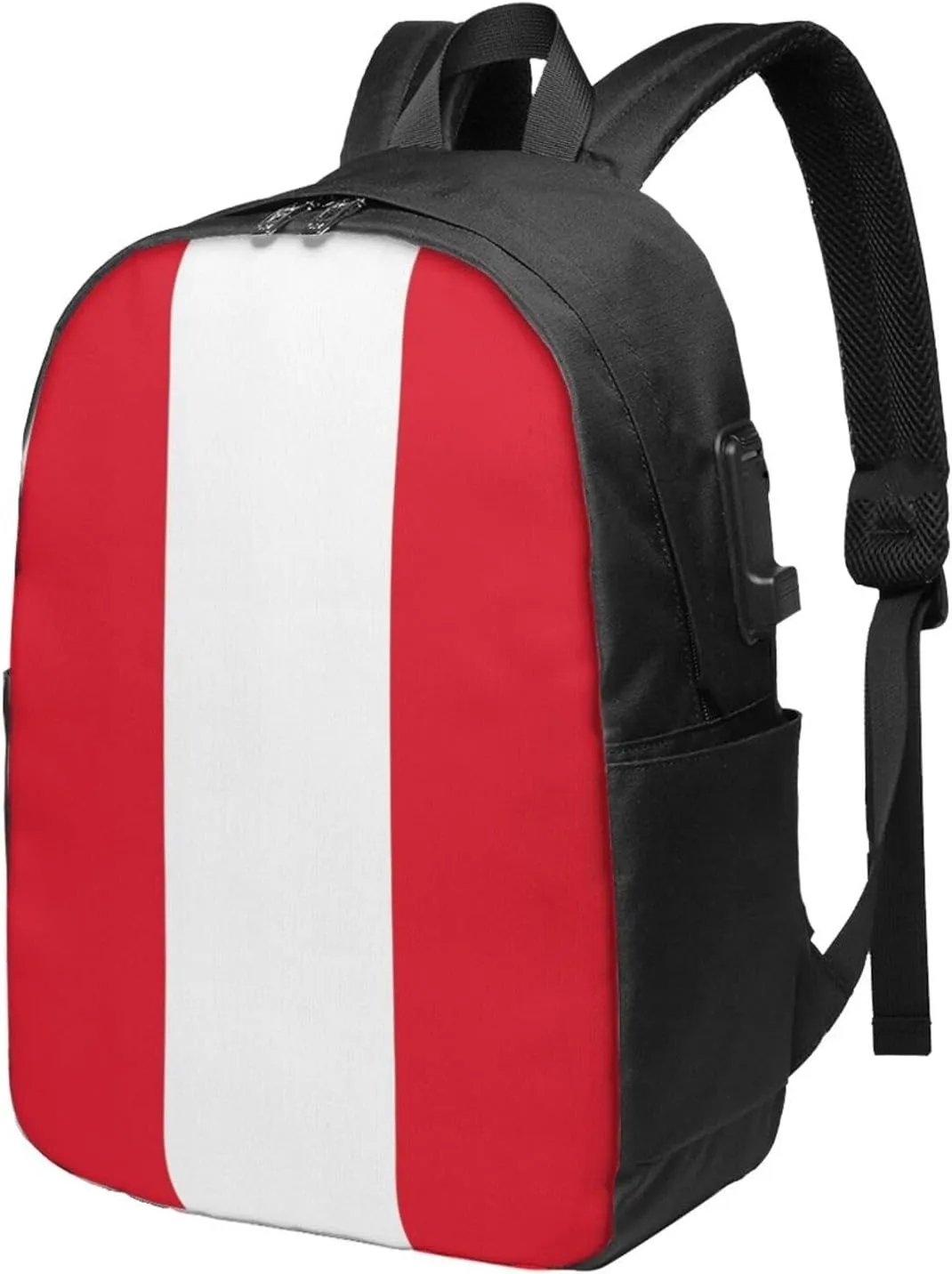 Peru Peruvian Flag Laptop Backpacks Travel Backpack Casual Business Daypack Sport Rucksack Computer Bag Fits up to 17 Inch Notebook with USB Port