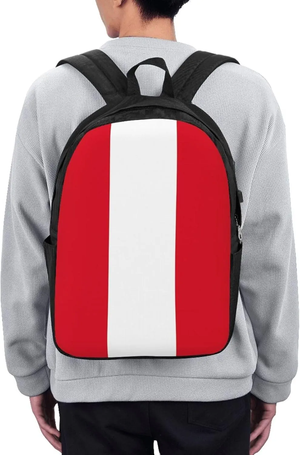 Peru Peruvian Flag Laptop Backpacks Travel Backpack Casual Business Daypack Sport Rucksack Computer Bag Fits up to 17 Inch Notebook with USB Port