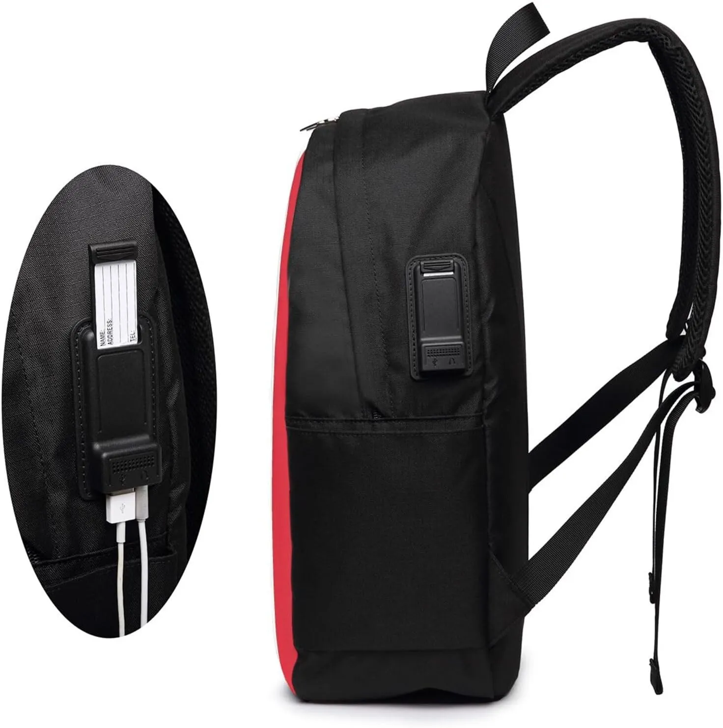 Peru Peruvian Flag Laptop Backpacks Travel Backpack Casual Business Daypack Sport Rucksack Computer Bag Fits up to 17 Inch Notebook with USB Port