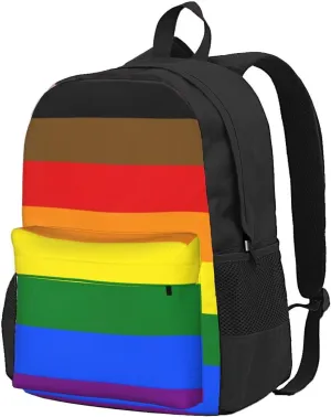 Philadelphia Pride Flag Backpack for Women Men Worker Teacher Business Travel Backpacks Shoulders Bag Daypack Bookbag with Mesh Pockets