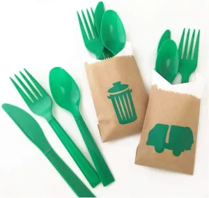 Plastic Cutlery, Paper Napkins, Favor Bags, Garbage Party, Trash Truck Birthday Decorations, Transportation Party, Disposable Tableware, 24 Set