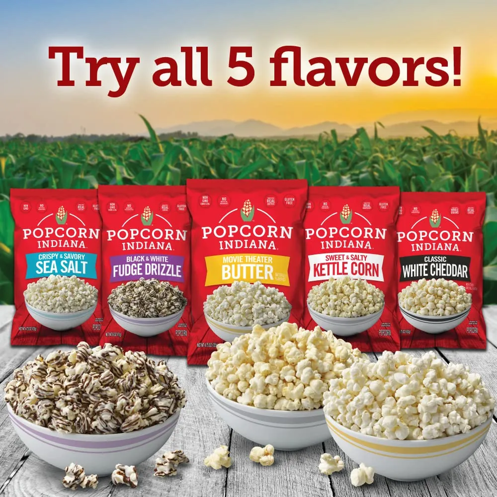 Popcorn Indiana Sea Salt Popcorn, 1.1 Oz (Pack of 6)