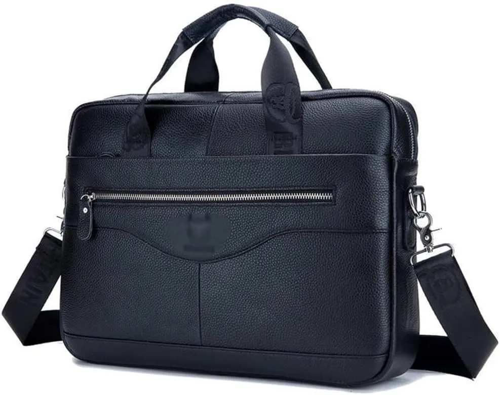 Portable Computer Briefcase Male Leather Shoulder Crossbody Bag Layer Cowhide Business Business Affairs Bag