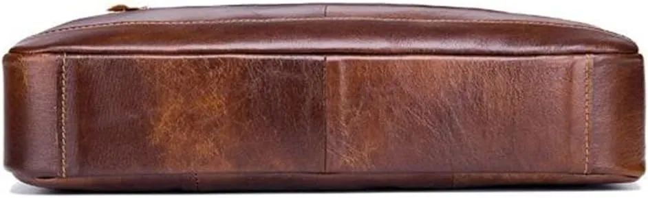 Portable Computer Briefcase Male Leather Shoulder Crossbody Bag Layer Cowhide Business Business Affairs Bag