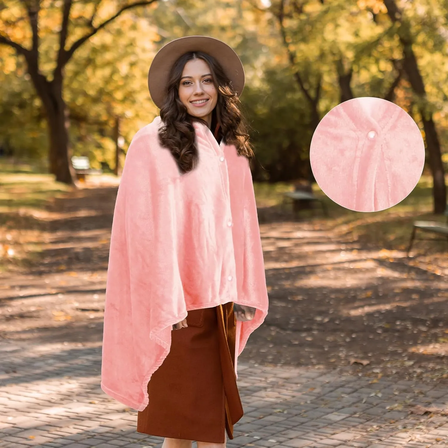 Portable Travel Blanket and Pillow - Premium Soft 2 in 1 Airplane Blanket with Compact Pack Soft Bag Pillowcase, Hand Luggage Sleeve and Backpack Clip (Pink)