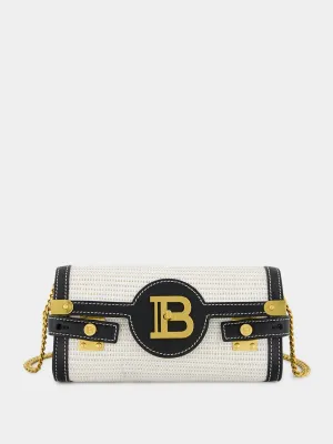 Pouch with Chain B-Buzz 23 in Raffia & Calfskin