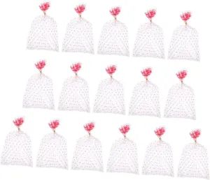 PRETYZOOM 100pcs Transparent Popcorn Treat Bags with Floral Dot Design Theater for Serving Popcorn at Parties and Events Convenient and Easy to Seal Packaging Bags