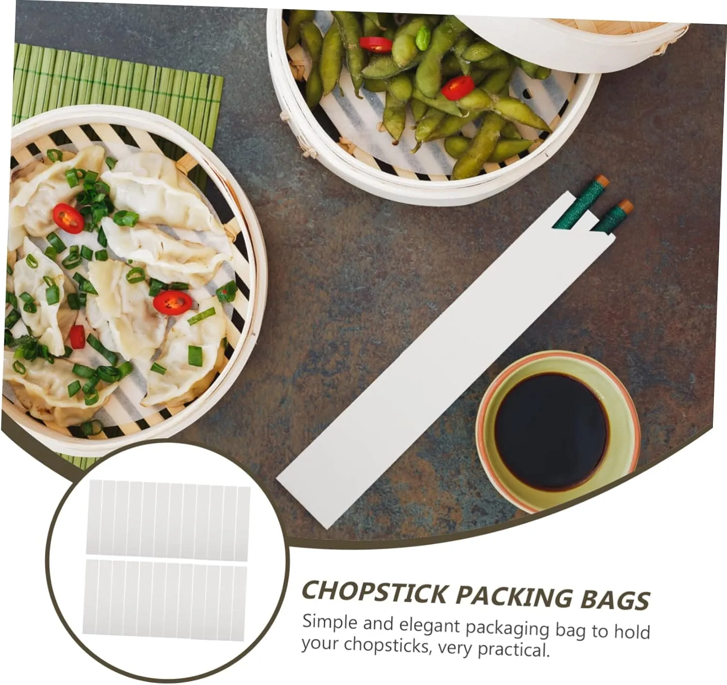 PRETYZOOM Disposables Chopstick Sleeves 200pcs Kraft Paper Chopstick Bag for Bbq Banquet School Travel