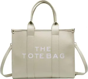 PU Tote Bag for Women Simple Large-Capacity Tote Bag Handbag Zipper Fashion Tote Bag