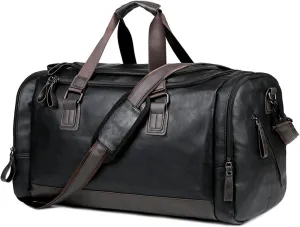 Pu Travel Bag Men's Business Trip Duffel Bag Travel Backpack Version Hand Bill Shoulder Large Handbag