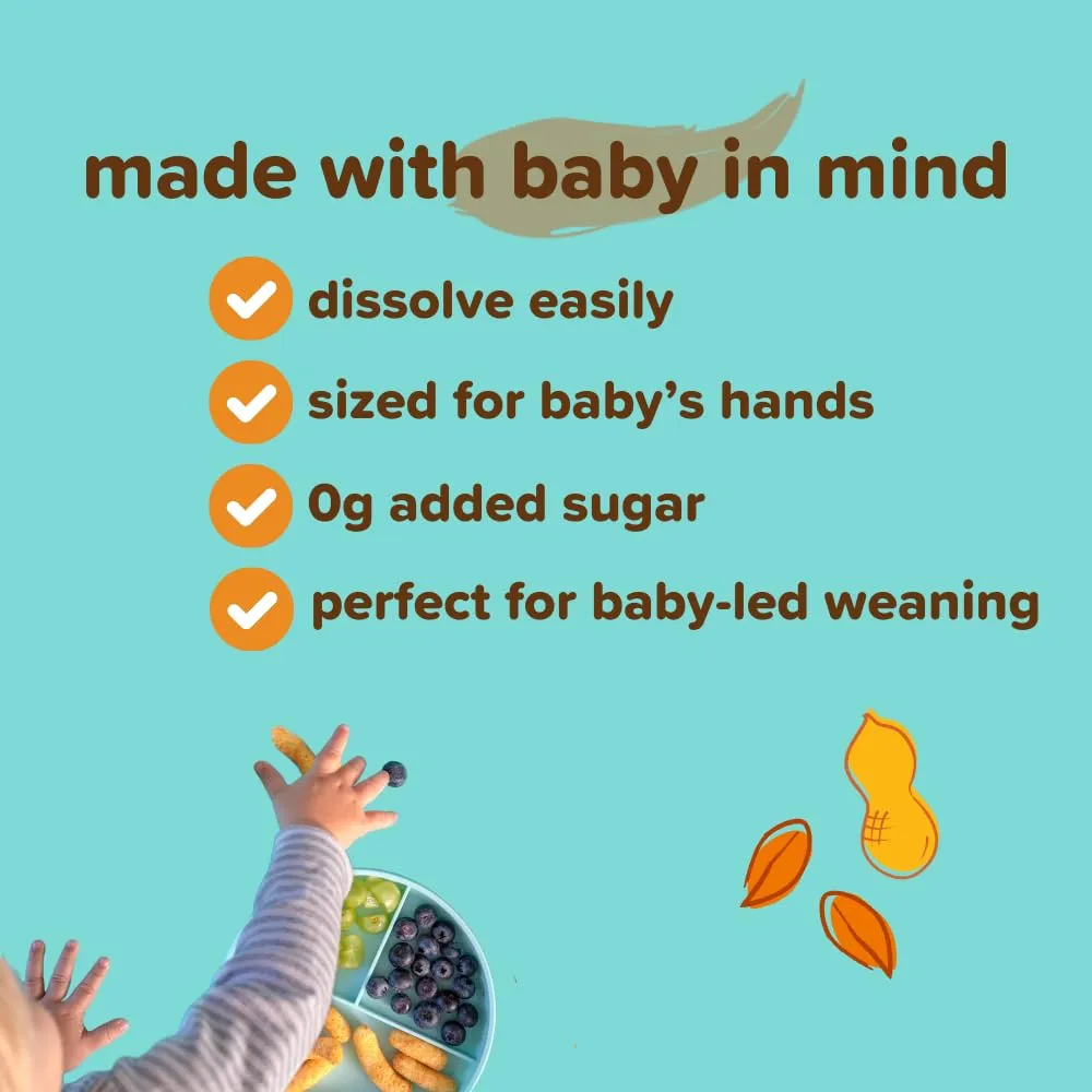 Puffworks Baby Peanut and Almond Variety Pack, Perfect for Early Peanut Introduction, Plant Protein, USDA Organic, Gluten-Free, Vegan, Non-GMO, Kosher, 0.5 Ounce (Pack of 12)