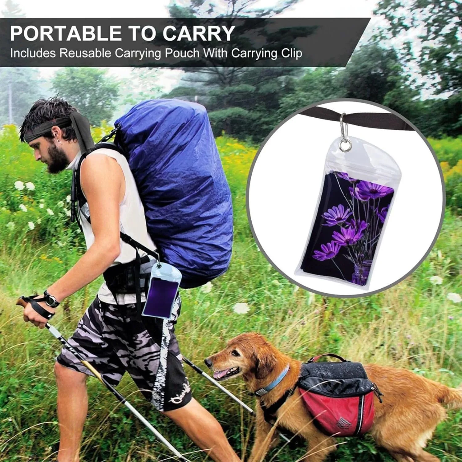 Purple Butterfly Print Premium Compact Microfiber Travel Towel-Featherlight & Quick Dry,Sand-Resistant Beach Towel for Swimming,Camping,Vacation Essentials with Carry Pouch