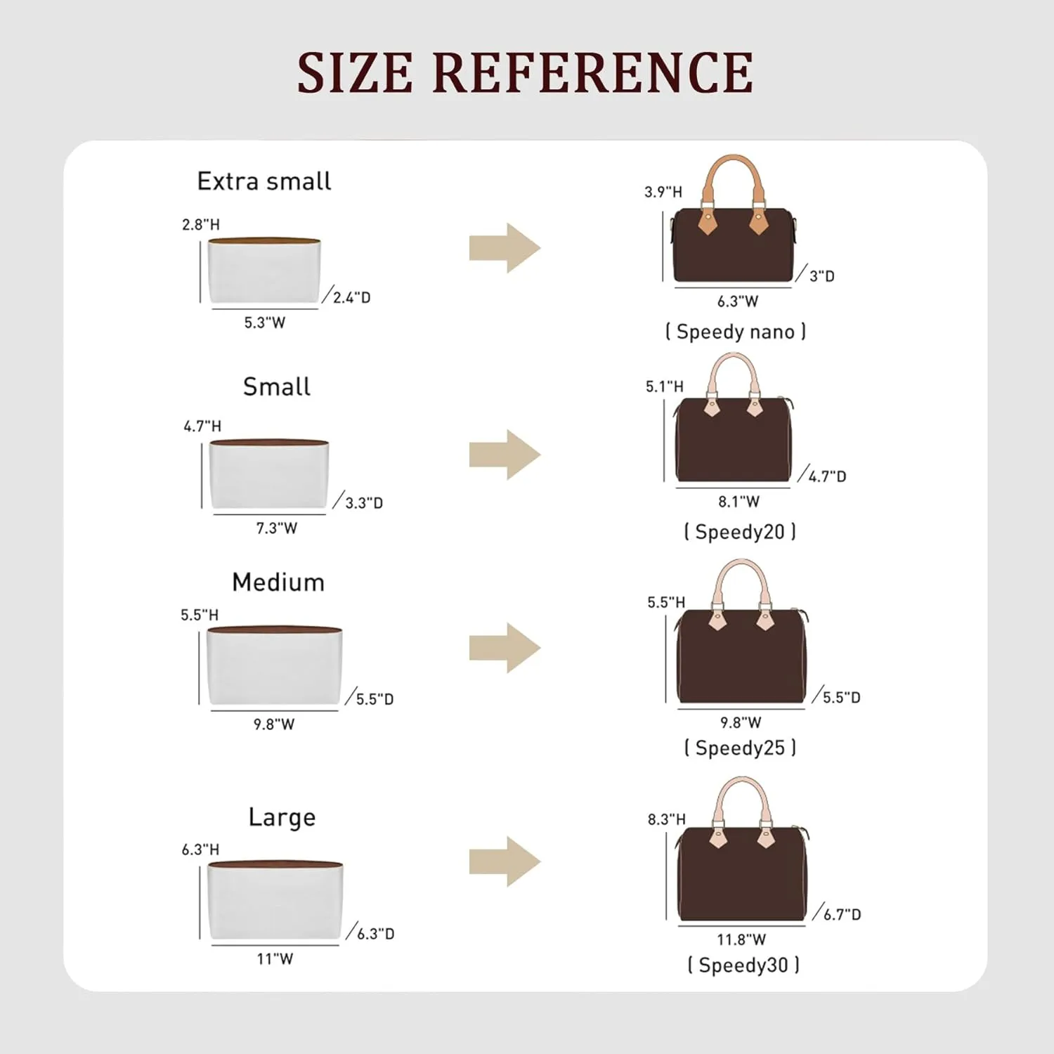 Purse Organizer Insert Compatible with lv Speedy 30/Monogram Bags and More, Light Waterproof DupontPaper Bag Insert Shaper Protector for Women Tote Handbags, 11 Pockets with Zip(White&Red, L)