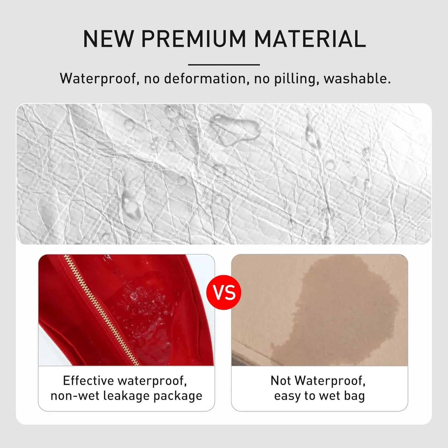 Purse Organizer Insert Compatible with lv Speedy 30/Monogram Bags and More, Light Waterproof DupontPaper Bag Insert Shaper Protector for Women Tote Handbags, 11 Pockets with Zip(White&Red, L)