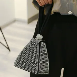 Pyramid Shape Rhinestones Luxury Evening Bags Fashion Evening Handbag Purse Cocktail Engagement Triangle Bag For Party Night