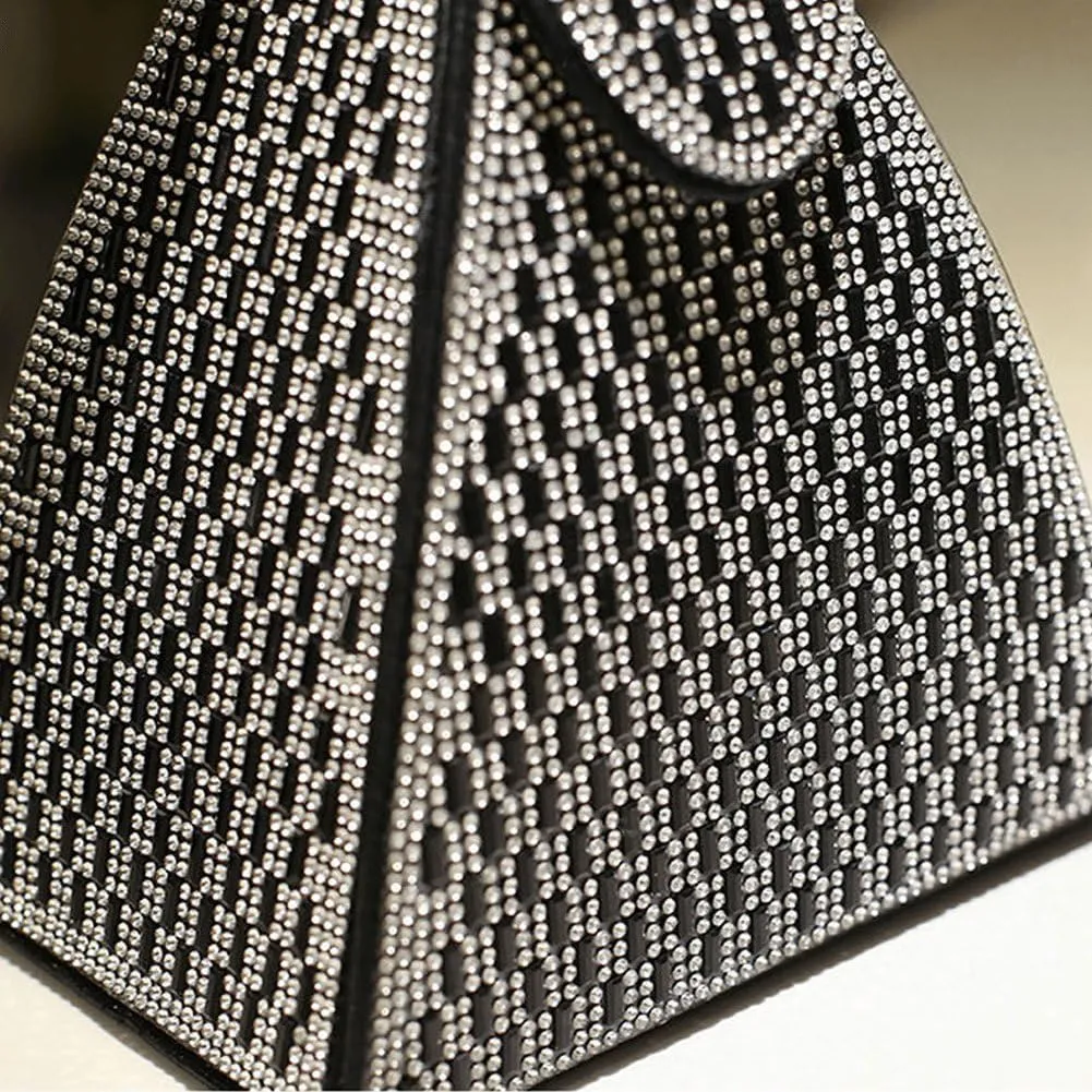 Pyramid Shape Rhinestones Luxury Evening Bags Fashion Evening Handbag Purse Cocktail Engagement Triangle Bag For Party Night