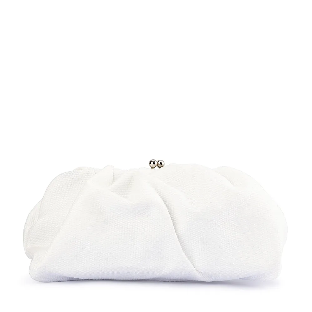 QUEENIE Gathered Woven Clutch