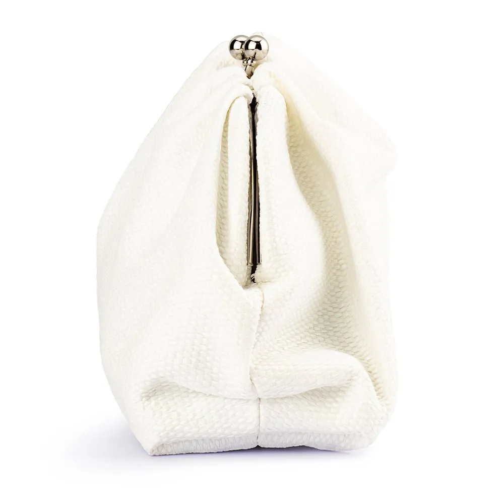 QUEENIE Gathered Woven Clutch