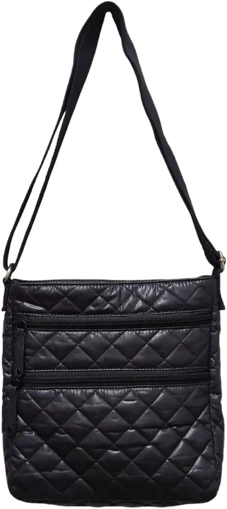 Quilted Crossbody bag BLACK Ultra light water repellent Stain resistance
