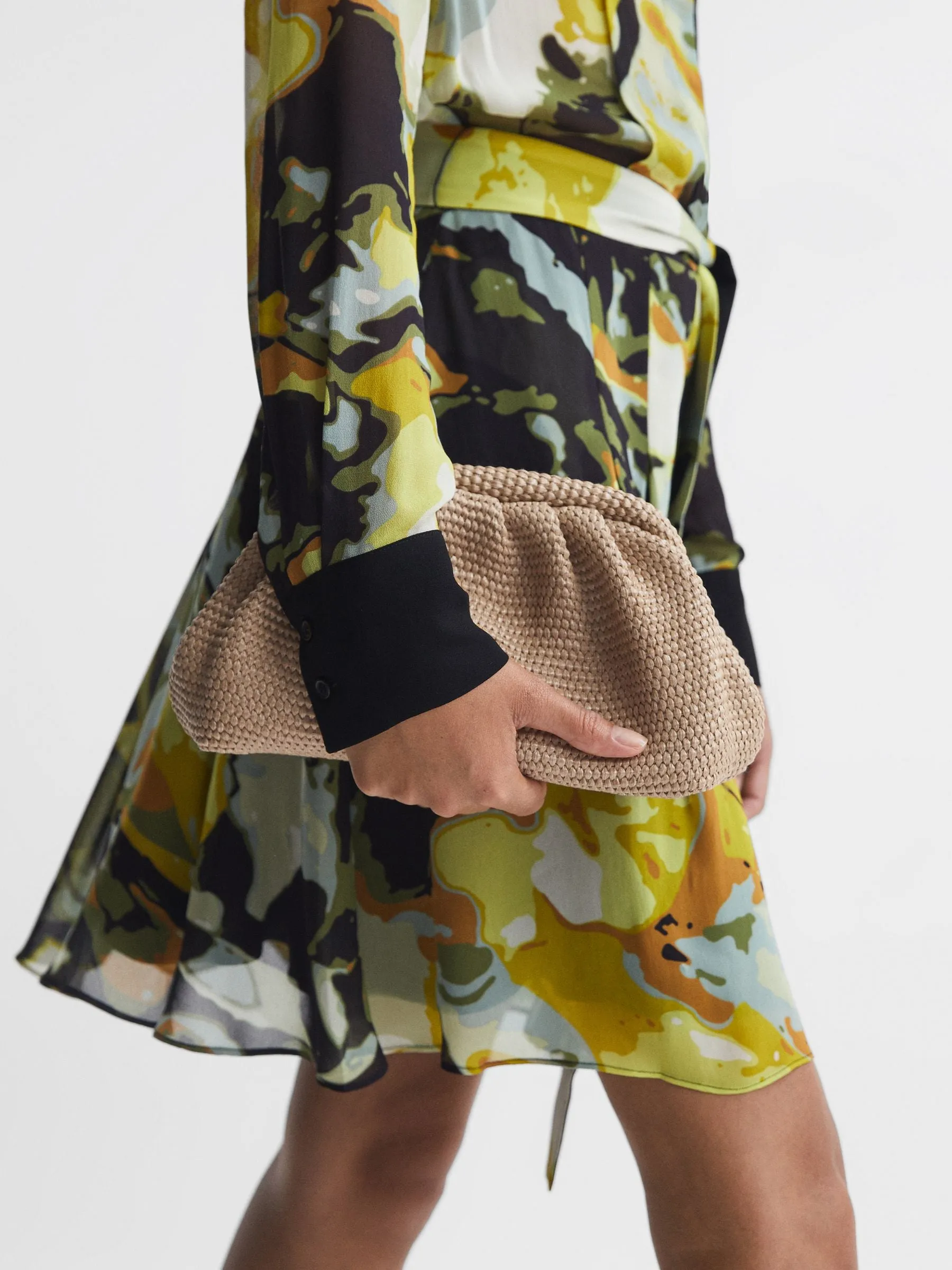 Raffia Clutch Bag in Natural