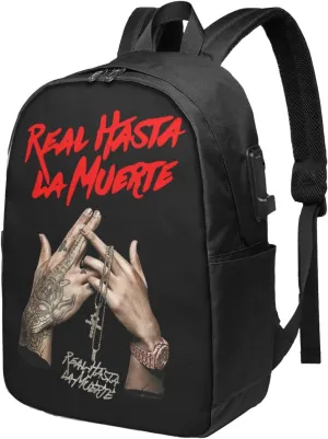 Real Hasta La Muerte Backpack,Large Travel Bag Lightweight Casual Daypack, Black