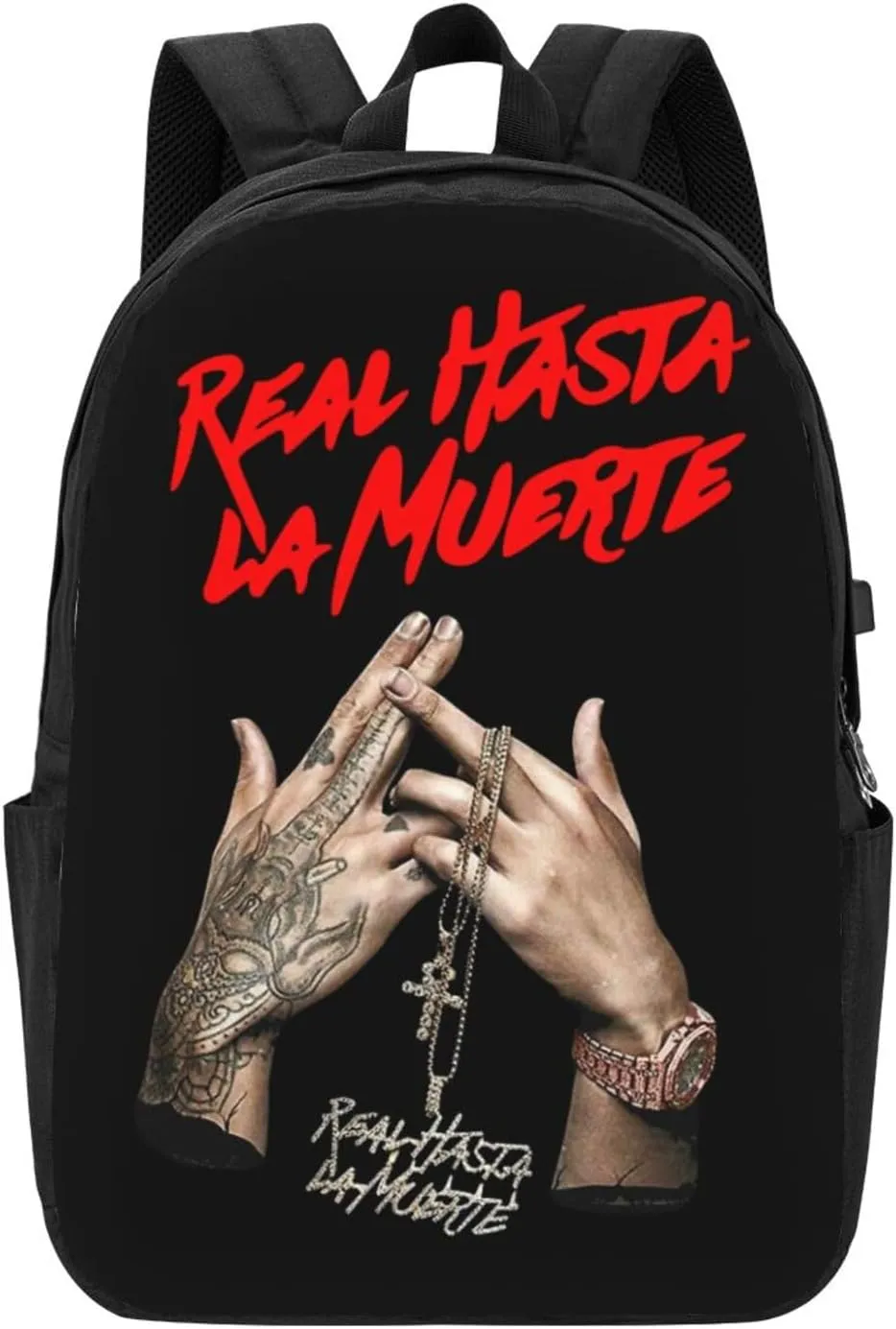 Real Hasta La Muerte Backpack,Large Travel Bag Lightweight Casual Daypack, Black