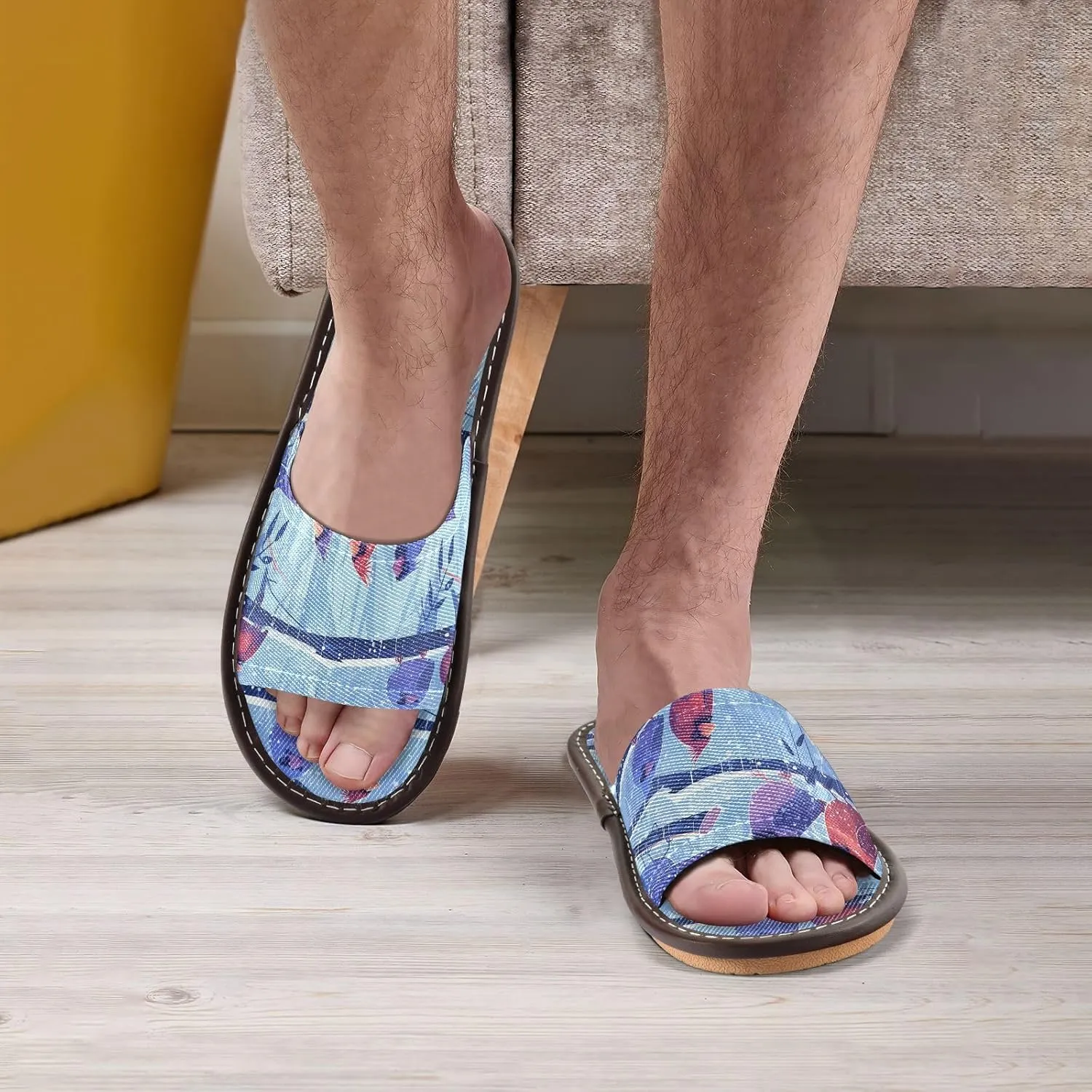 Red Purple Northern Birds Men Women's Travel Slippers Washable Dorm Home Slides for Outdoor Indoor Beach