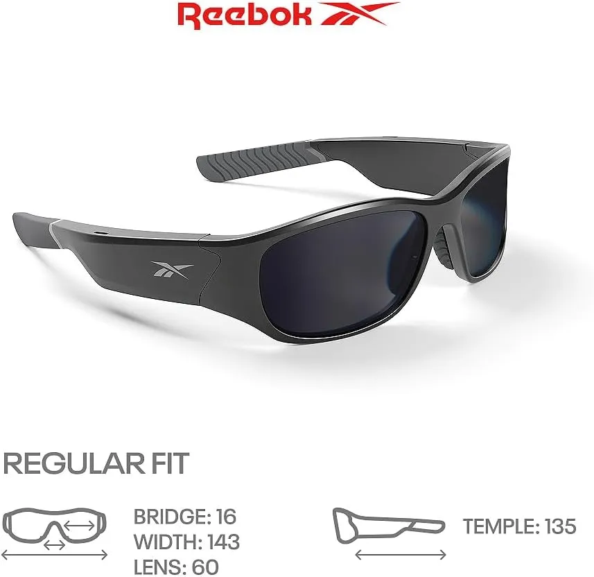 Reebok Nitrous Smart Audio Sunglasses, Unisex, HiFi Bluetooth Sport Glasses with UV Protection - Powered by Lucyd