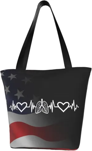 Respiratory Therapist Heartbeat Fashion Shoulder Bag Large Capacity For Man Or Woman