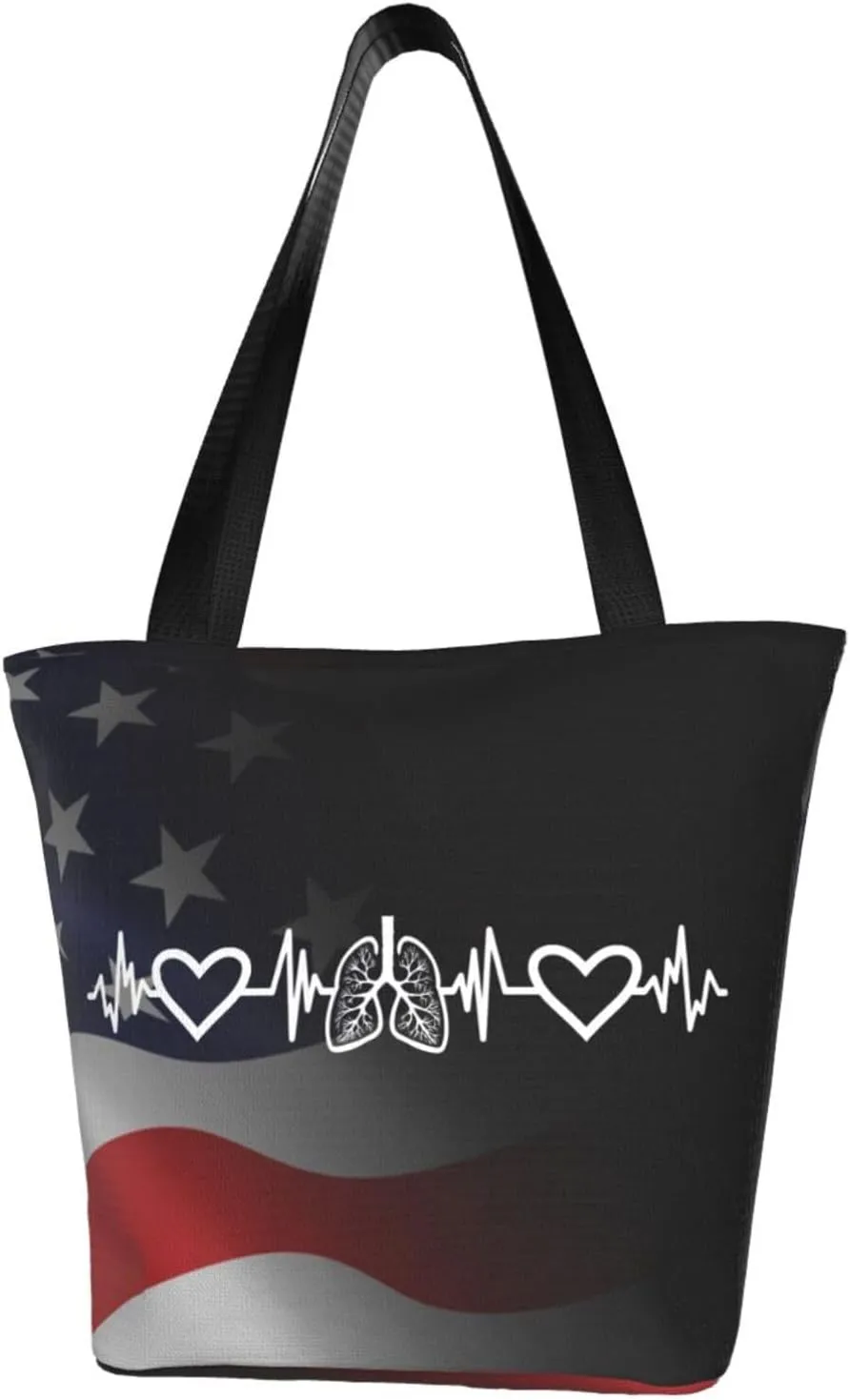 Respiratory Therapist Heartbeat Fashion Shoulder Bag Large Capacity For Man Or Woman