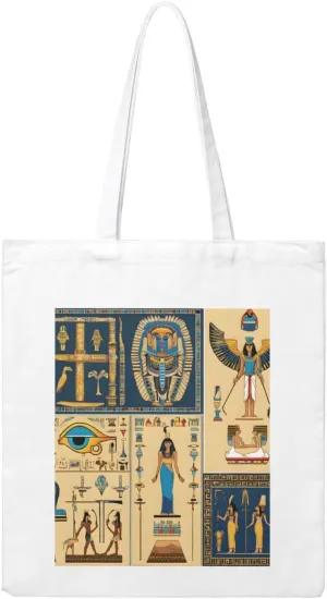 Reusable Heavy-Duty Canvas Tote Bag, Ancient Egypt Tribe Series handbag 15.75x13.87 Inch, Large Eco-Friendly Shopping Tote for Travel, Gym, Gifts, Machine Washable