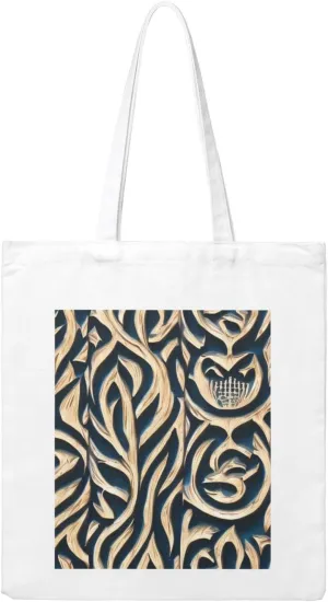 Reusable Heavy-Duty Canvas Tote Bag, Carving Pattern handbag 15.75x13.87 Inch, Large Eco-Friendly Shopping Tote for Travel, Gym, Gifts, Machine Washable