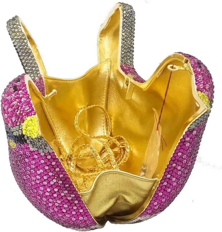 Rhinestone Bird Clutch Purse Women's Full Crystal Evening Bag for Wedding Party Handbag