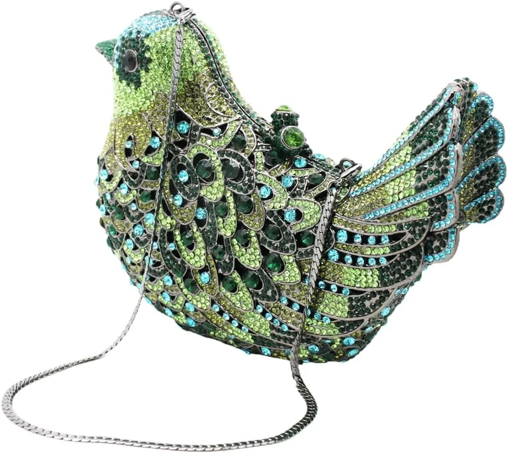Rhinestone Bird Clutch Purse Women's Full Crystal Evening Bag for Wedding Party Handbag