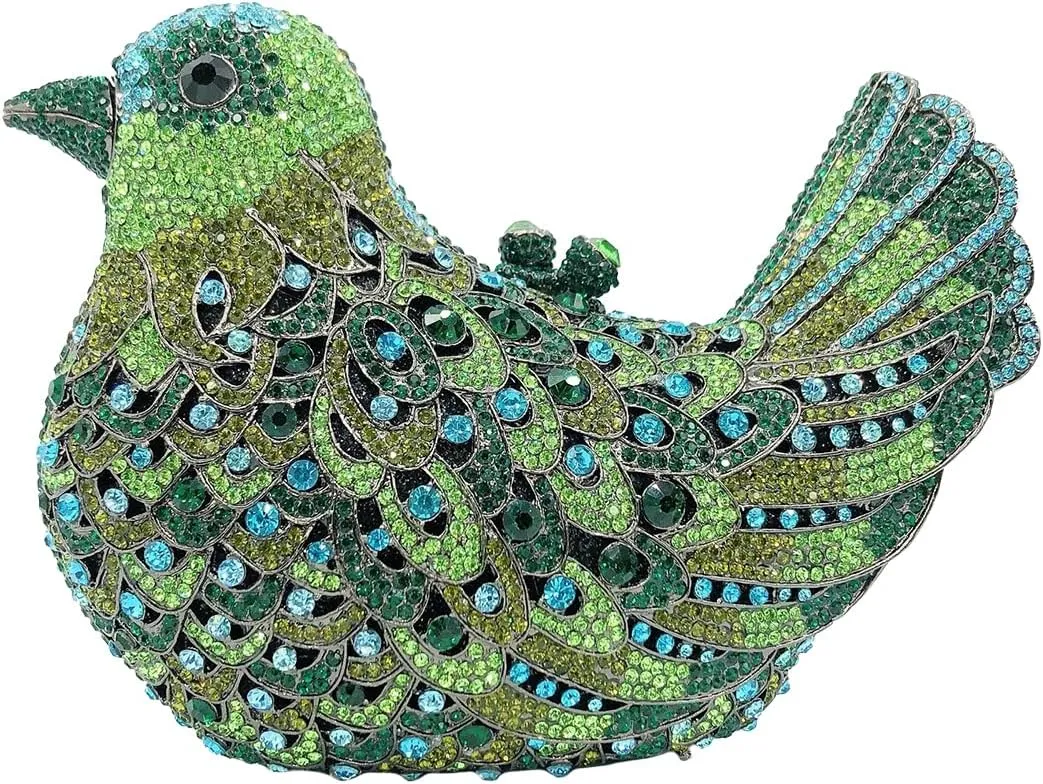 Rhinestone Bird Clutch Purse Women's Full Crystal Evening Bag for Wedding Party Handbag