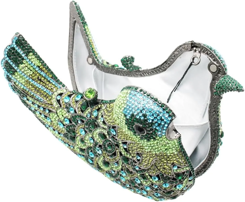 Rhinestone Bird Clutch Purse Women's Full Crystal Evening Bag for Wedding Party Handbag