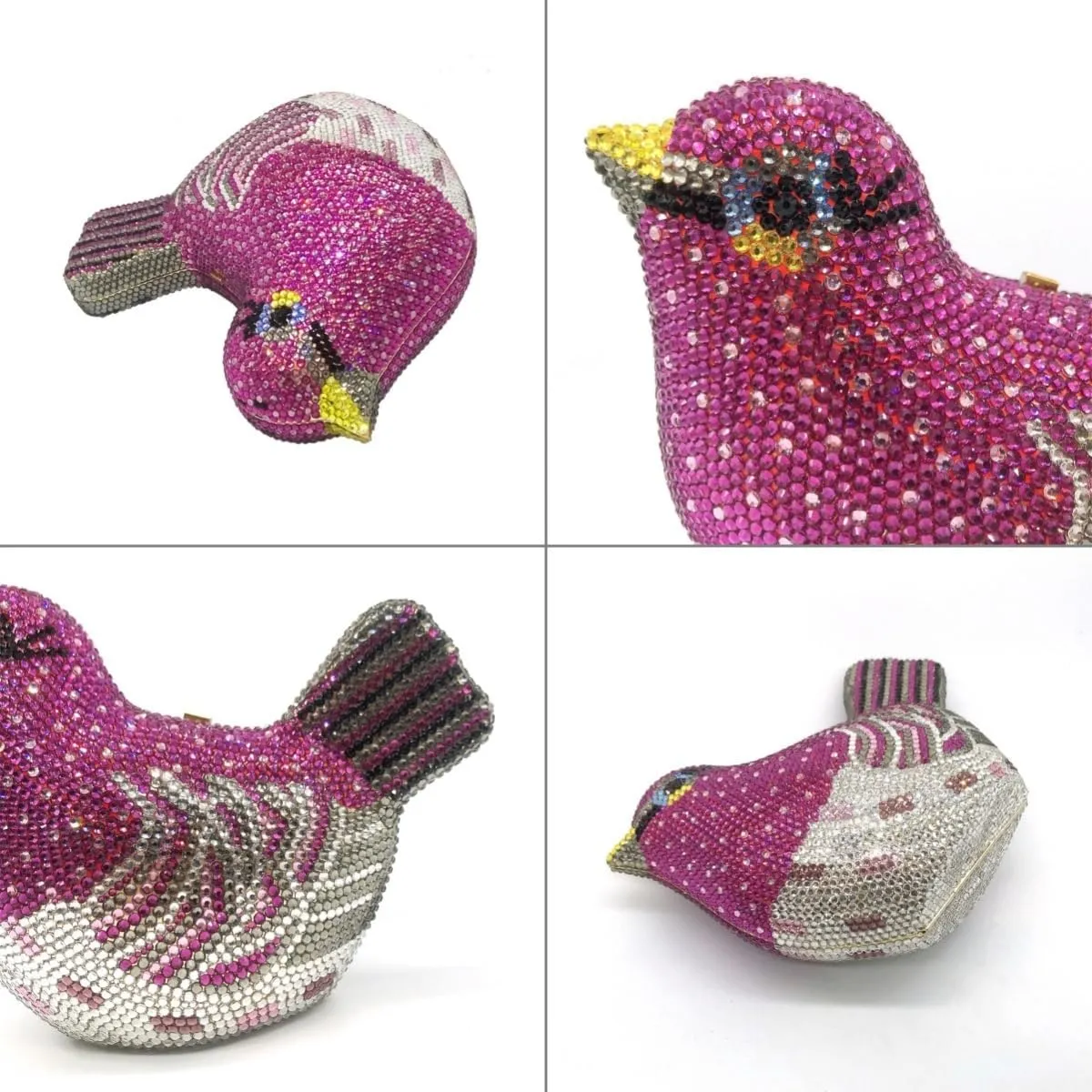 Rhinestone Bird Clutch Purse Women's Full Crystal Evening Bag for Wedding Party Handbag