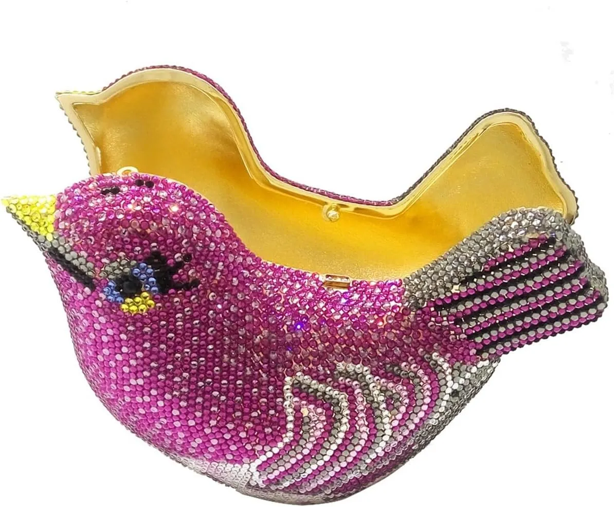 Rhinestone Bird Clutch Purse Women's Full Crystal Evening Bag for Wedding Party Handbag